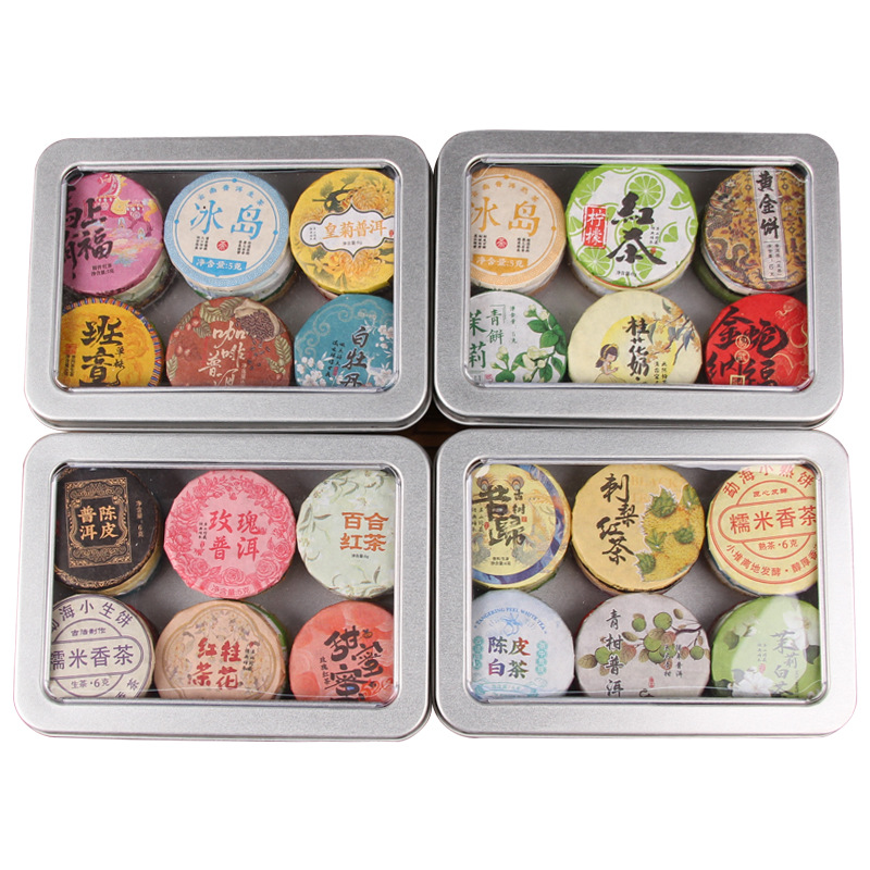 Упаковка большого набора из провинции Юньнань, маленькие чайные печеньки, белый чай Пуэр.