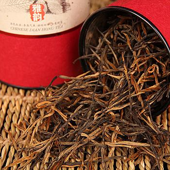 Yunnan Dian Hong Tea Mid-Autumn Festival Gift Box Exquisite Wild Ancient Tree Red Tea 100g*2 Cans