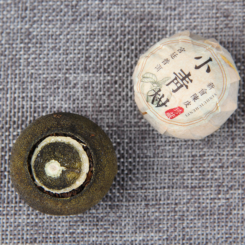 Wholesale small green citrus puerh citrus, 8-year palace puerh citrus puerh tea, new will aged tangerine peel ripe tea bag packaging 100g