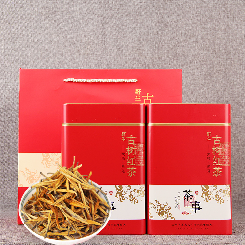 Wholesale Tea Gift Box Yunnan Phoenix Hong Cha (Red Tea) 2025 Dian Hong Tea Old Tree Golden Needle Keemun Red Tea 500g