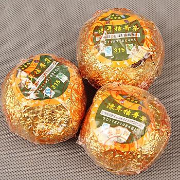 Pu'er ripe tea loose leaf, Citrus Pu'er tea, Aged Citrus Pu'er tea, Xin Hui, Golden Citrus Pu'er tea leaves