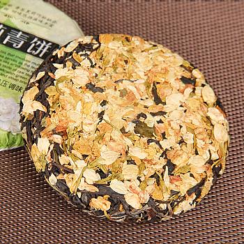 Yunnan Pu'er Raw Tea Jasmine Qing Bing Flower Tea Natural Floral Aroma