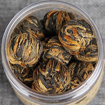 Yunnan Small Can Dianhong Black Tea, Handcrafted Red Tea Small Golden Balls 60g