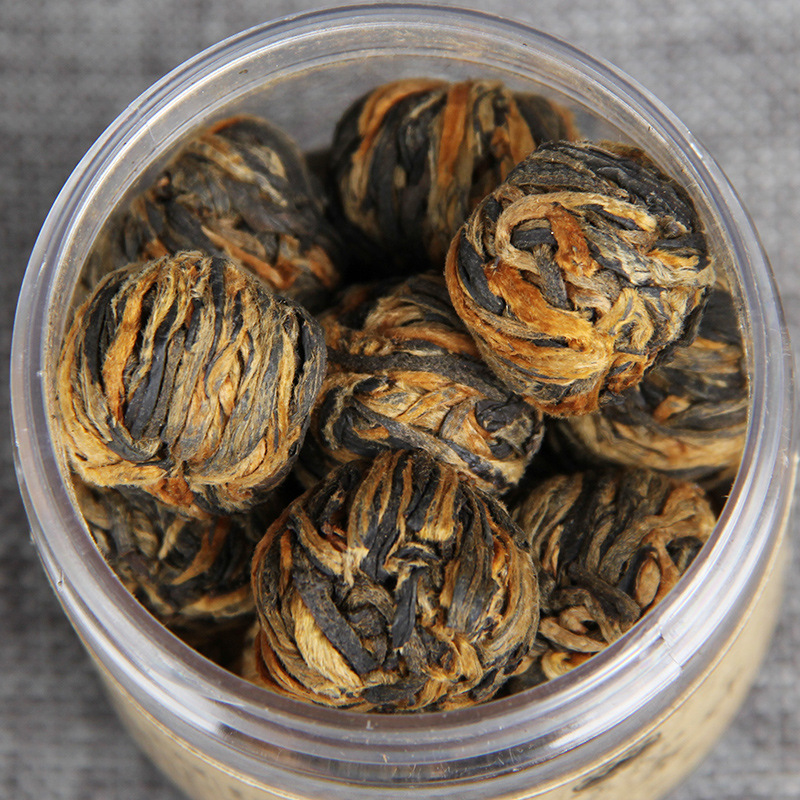 Yunnan Small Can Dianhong Black Tea, Handcrafted Red Tea Small Golden Balls 60g