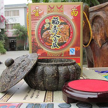 Pu'er tea, tea crafts, Golden Pumpkin Longevity, Pu'er gift packaging, tea gift box