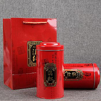 Yunnan Dian Hong Tea Mid-Autumn Festival Gift Box Exquisite Wild Ancient Tree Red Tea 100g*2 Cans