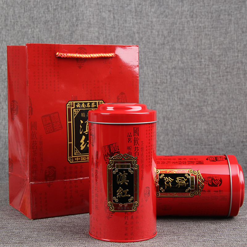 Yunnan Dian Hong tea Mid-Autumn Festival gift box Exquisite wild old tree red tea 100g*2 cans
