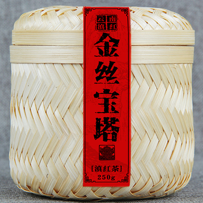 Yunnan Phoenix Qing Hong Cha Golden Silk Treasure Tower Handcrafted Golden Bud Honey Aroma 250g