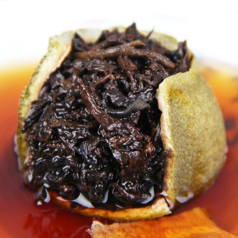 Wholesale small green citrus puerh citrus, 8-year palace puerh citrus puerh tea, new will aged tangerine peel ripe tea bag packaging 100g