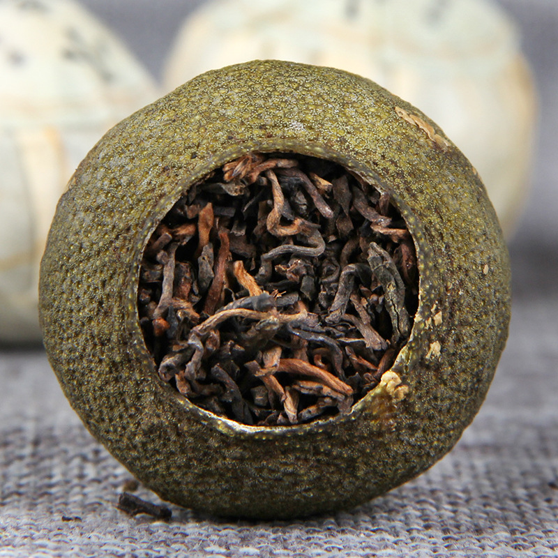 Yunnan Pu'er Tea, Xinhui Specialty Dried Citrus Peel, Imperial Small Green Citrus