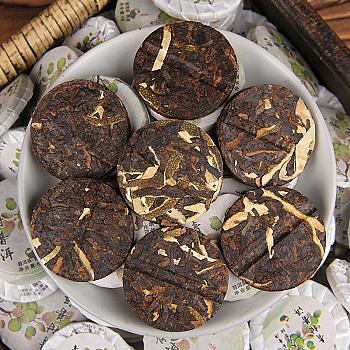 Yunnan Pu'er Tea Xin Hui Xiao Qing Gan Orange Peel Pu'er Shou Cha Small Round Cake