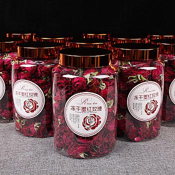Yunnan freeze-dried rose, dark red rose flower tea, edible flower petals, canned.